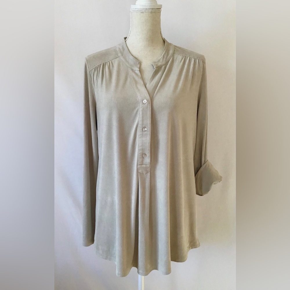 Soft Surroundings Faux Suede Tunic Top Blouse